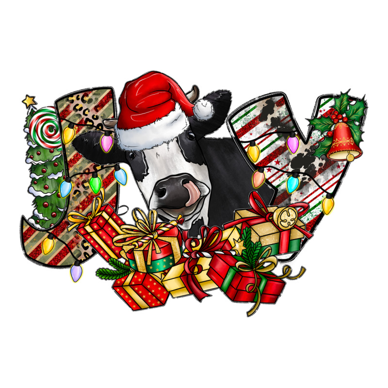 Christmas Joy Cow Zipper Hoodie by CowhideDigitalArt | Teevron