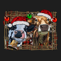 Christmas Heifers With Leopard And Cowhide Background Classic Tee | Teevron