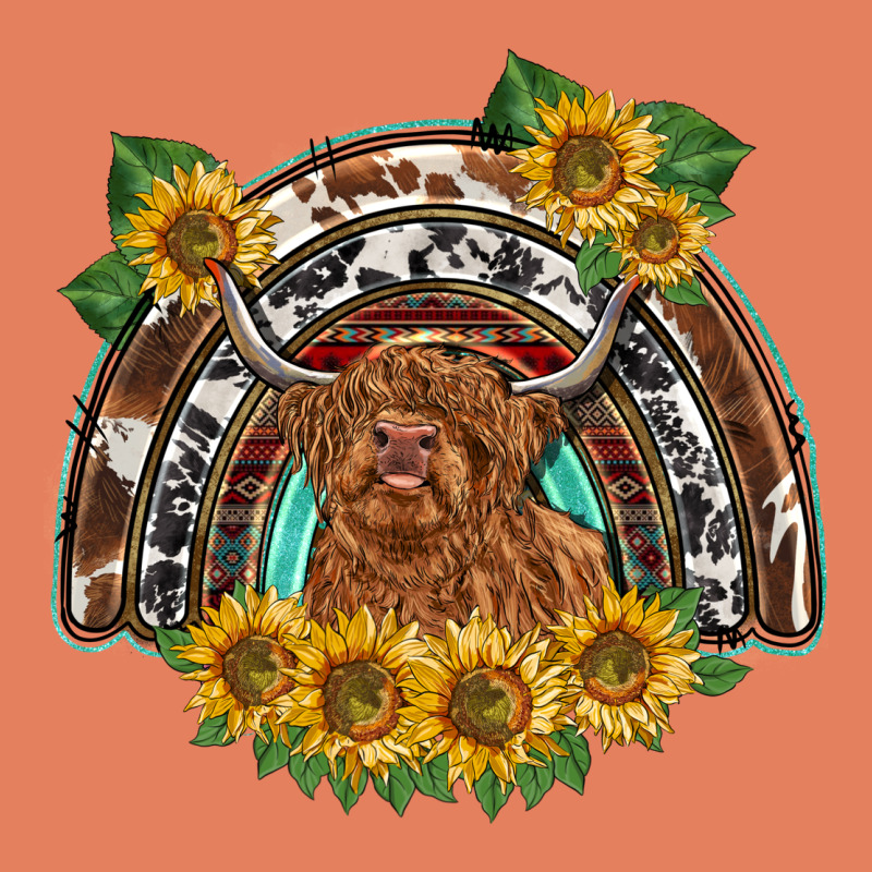 Scottish Calf Sunflowers Rainbow Classic Tee by BarkalooDesign | Teevron