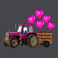 Valentine's Day Pink Tractor With Pin Heart Balloons Long Sleeve Tee | Teevron