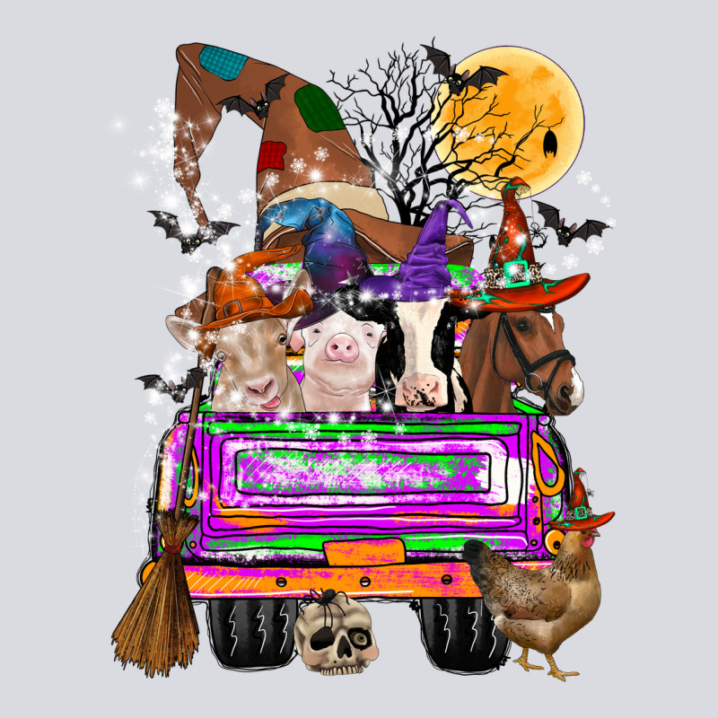 Hallloween Farm Animals Truck Zipper Hoodie by CowhideDigitalArt | Teevron