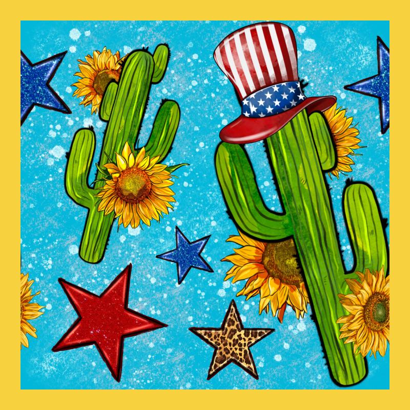 4th Of July Cacti Seamless Pattern Premium Sweatshirt by BundleAndBundleShop | Teevron
