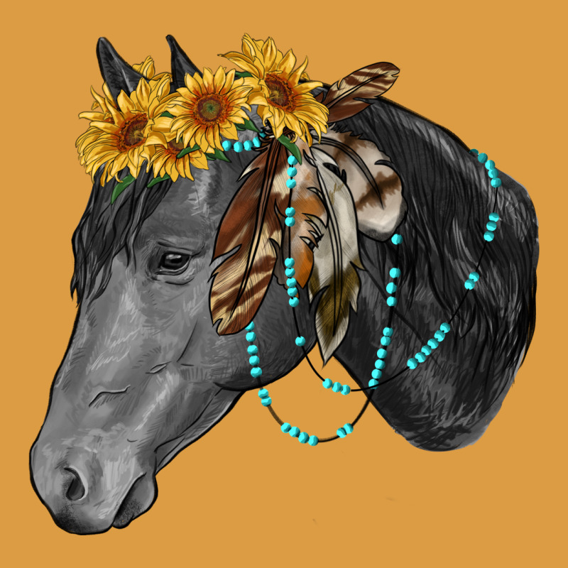 Black And White Western Horse Urban Heavy Tee by RanaPortraitStore | Teevron