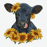 Black Angus Calf With Sunflowers Urban Heavy Tee | Teevron