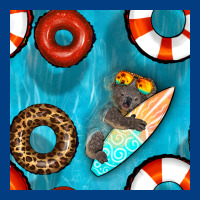Koala At The Pool Seamless Pattern Premium Sweatshirt | Teevron