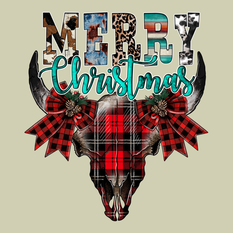 Merry Christmas Bull Skull Heavy Core Tee by CowhideDigitalArt | Teevron