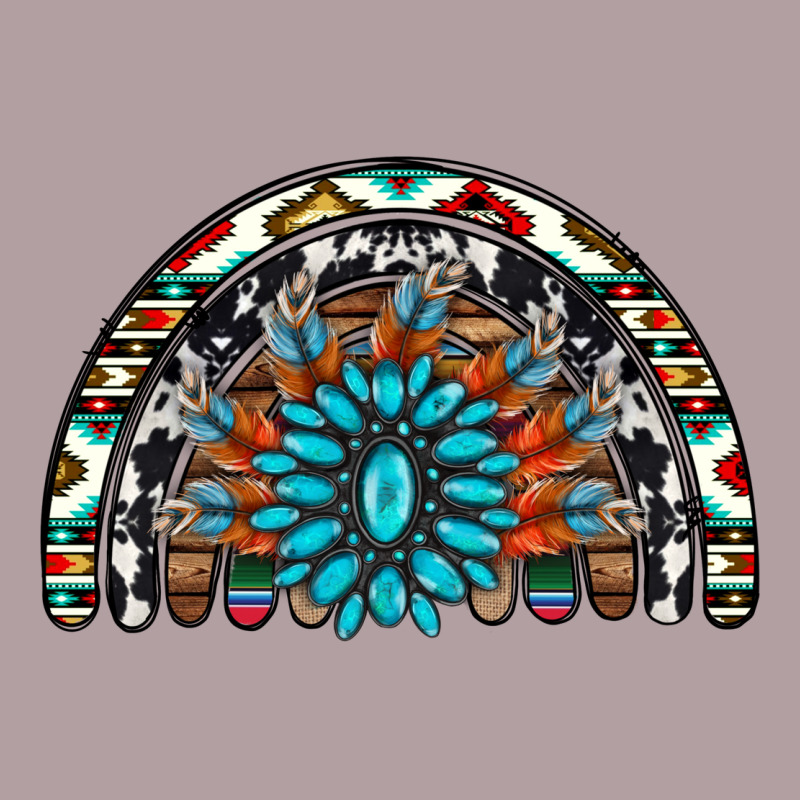 Western Turquoise Aztec Cowhide Serape  Rainbows Vintage Hoodie by AdoDesignShop | Teevron