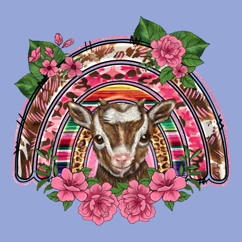 Pink Floral Baby Goat Rainbow Classic Tee by BarkalooDesign | Teevron