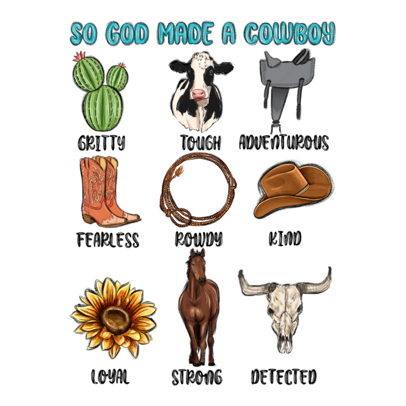 So God Made A Cowboy Premium Hoodie by MaliasSmallBusiness | Teevron
