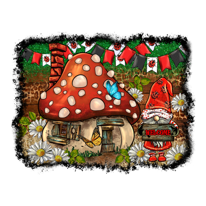 Welcome Ladybug Gnome Background Classic Tee by BarkalooDesign | Teevron