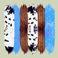 Western Farm Life Cowhide Wood Blue Glitter Brush Stroke Heavyweight Hoodie | Teevron