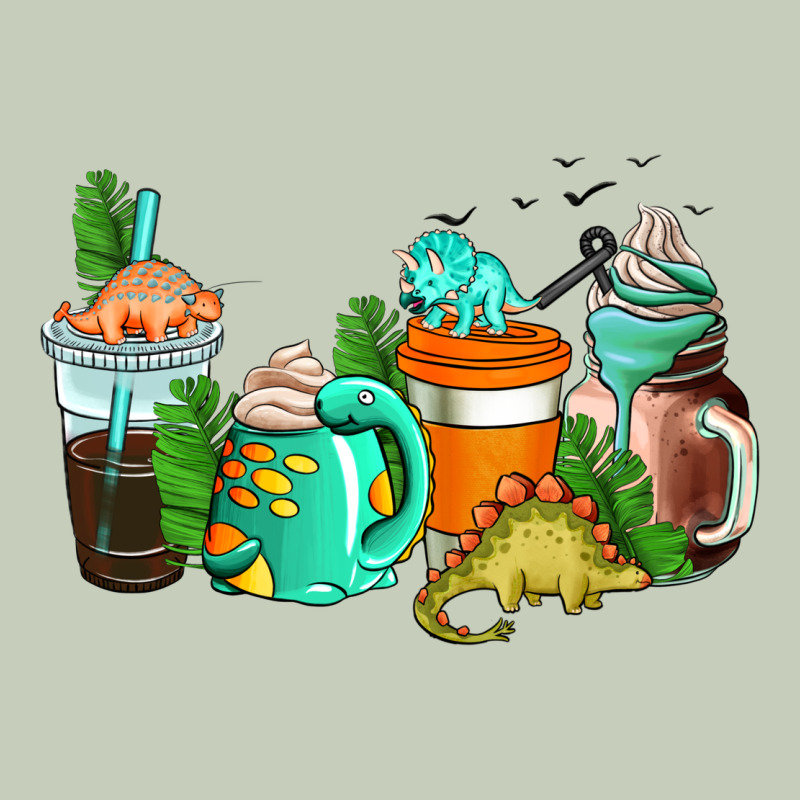 Dinosaur Coffee Cups Long Sleeve Tee by AdoDesignShop | Teevron