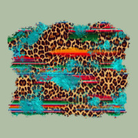 Western Serape Leopard Bull Skull Turquoise  Background Urban Heavy Tee | Teevron