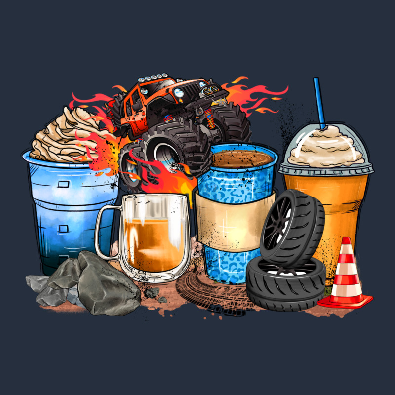 Monster Truck Coffee Cups Zipper Hoodie by Zillion Design Studio | Teevron