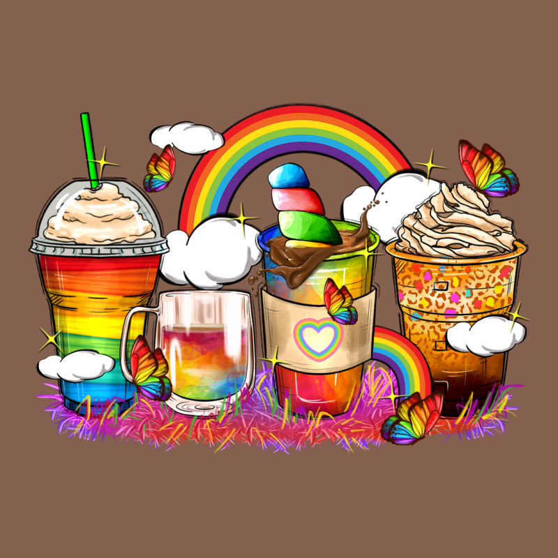 Rainbow Coffee Cups Zipper Hoodie by Zillion Design Studio | Teevron
