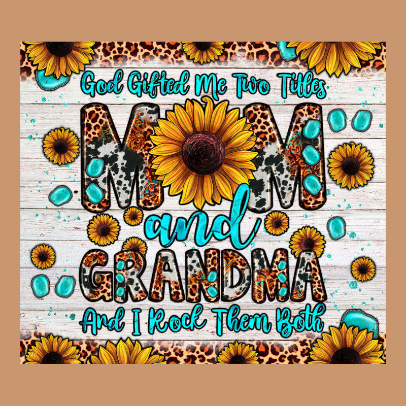 God Gifted Me Two Titles Mom And Grandma And I Rock Them Both Heavyweight Hoodie by JahusDesignShop | Teevron