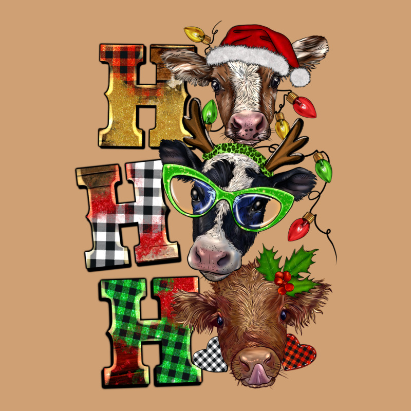 Christmas Ho Ho Ho Cow Vintage Tee by BarkalooDesign | Teevron
