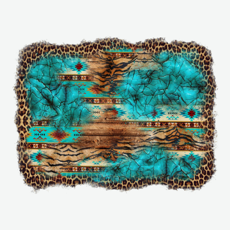 Western Turquoise Stone Aztec Tiger Pattern Background Urban Heavy Tee by Artiststas | Teevron