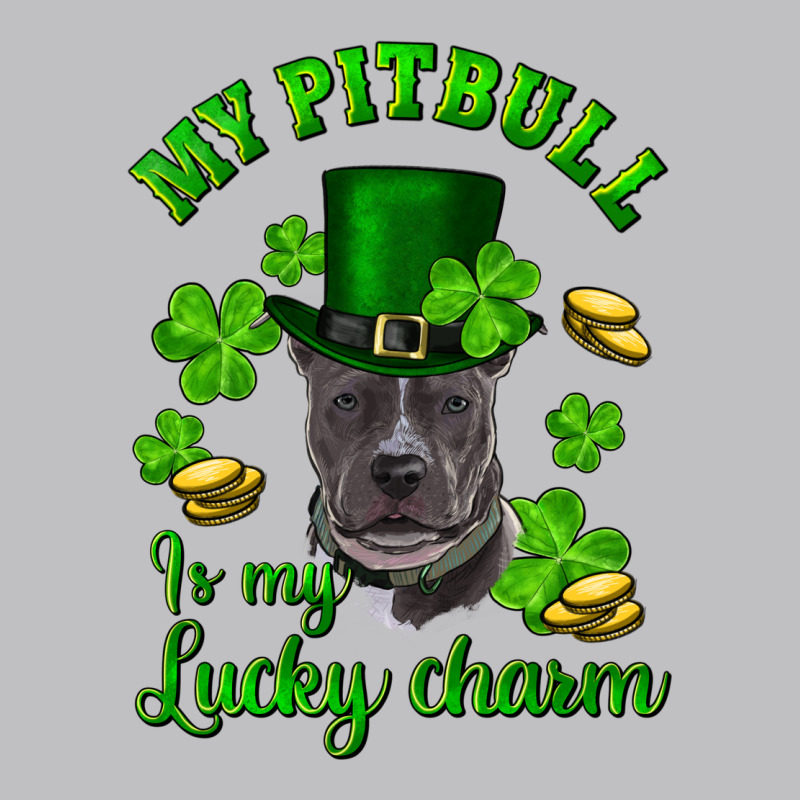 St Patricks Day My Pitbuli My Lucky Charm With Hat Long Sleeve Tee by RanaPortraitStore | Teevron