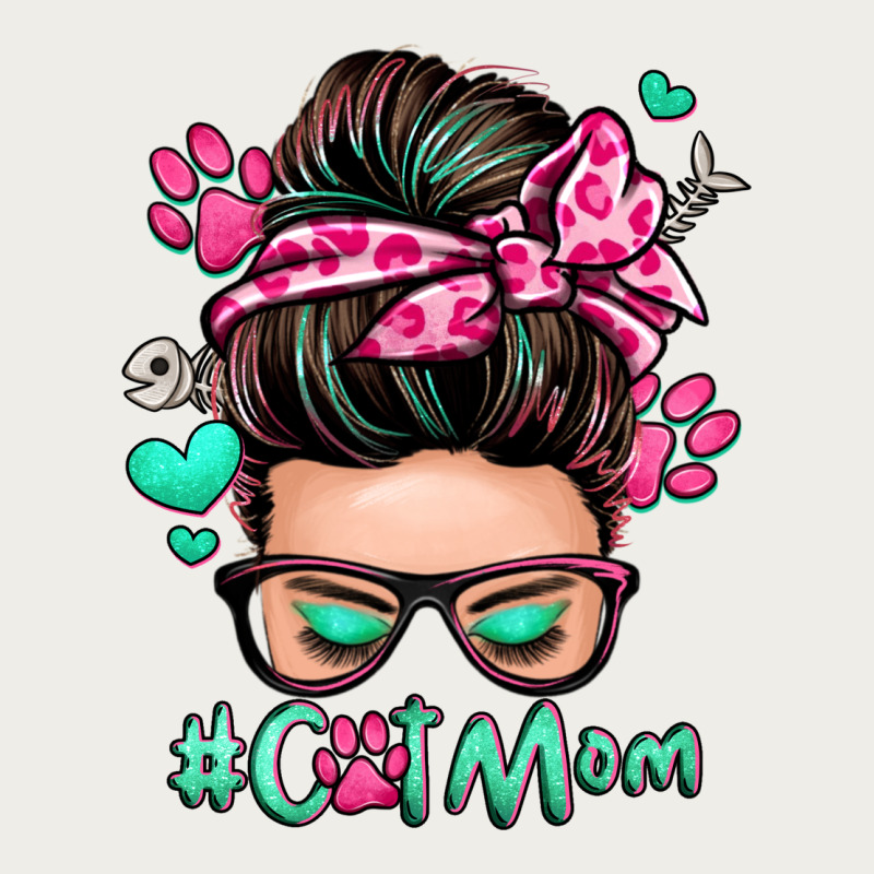 Cat Mom Messy Bun Zipper Hoodie by Zillion Design Studio | Teevron