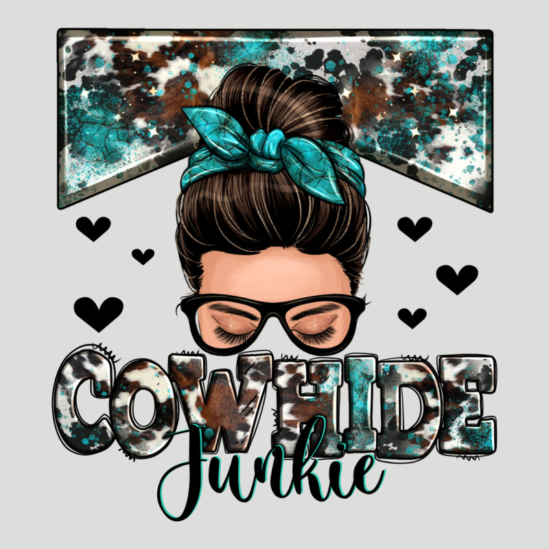 Cowhide Junkie Messy Bun Zipper Hoodie by Zillion Design Studio | Teevron
