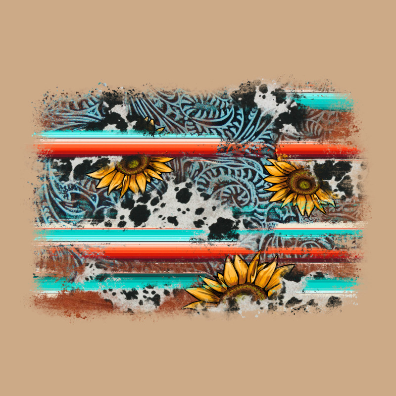 Serape Cowhide Sunflower Background Vintage Hoodie by AdoDesignShop | Teevron