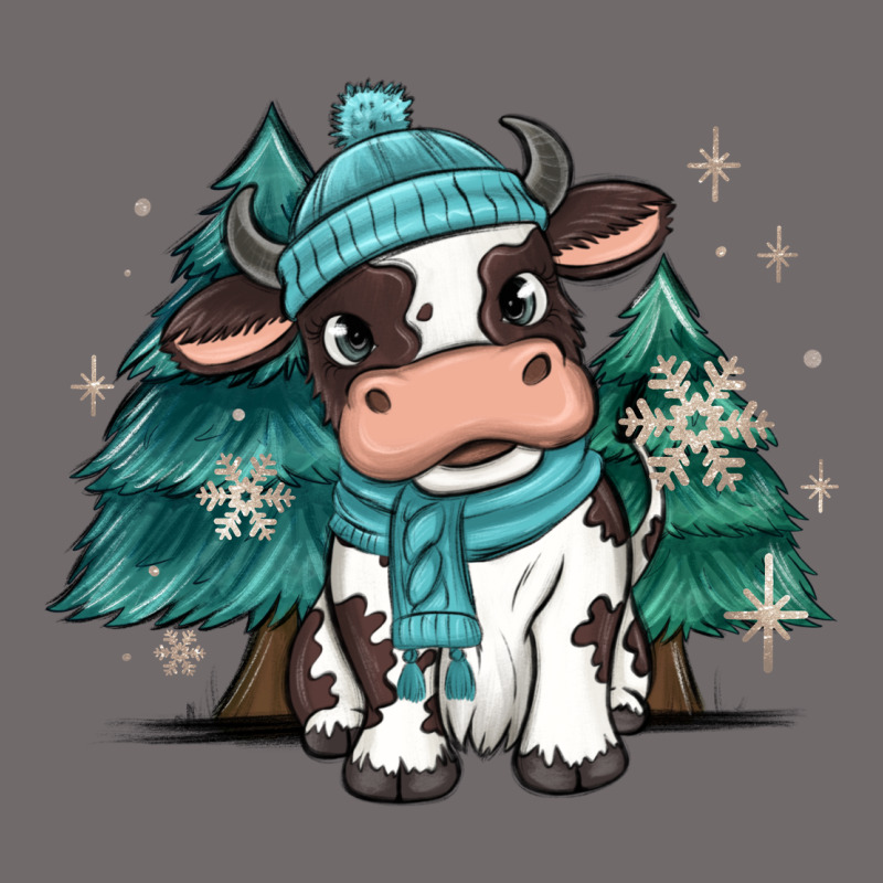 Winter I'm Udderly Freezing Baby Cow Urban Heavy Tee by MaliasSmallBusiness | Teevron