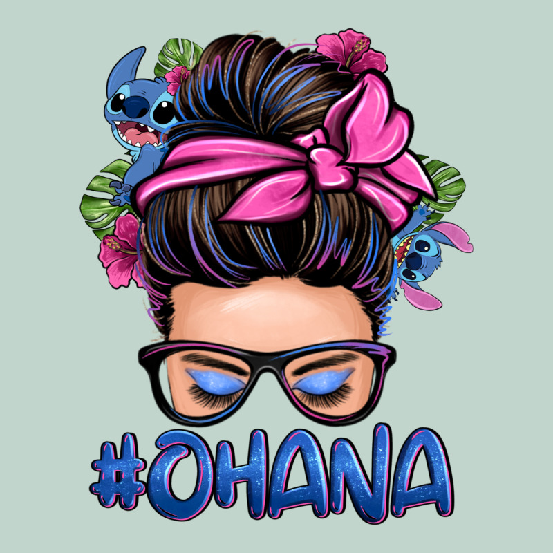Ohana Stitch Messy Bun Zipper Hoodie by Zillion Design Studio | Teevron