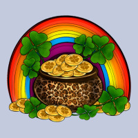 St Patricks Shamrock Gold Leopard Rainbow Long Sleeve Tee | Teevron