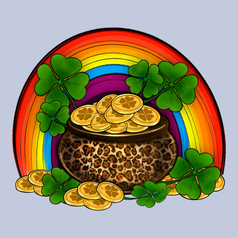 St Patricks Shamrock Gold Leopard Rainbow Long Sleeve Tee by RanaPortraitStore | Teevron