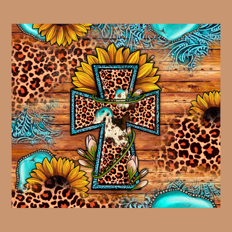 Leopard Cross Sunflower Heavyweight Hoodie by JahusDesignShop | Teevron