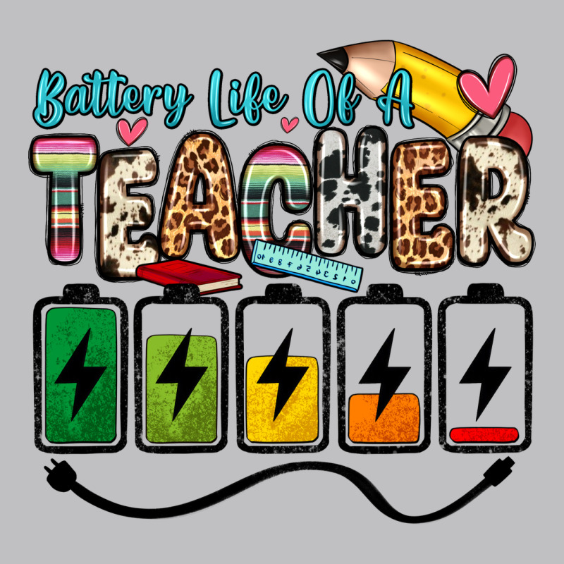 Battery Life Of A Teacher Long Sleeve Tee by Zillion Design Studio | Teevron