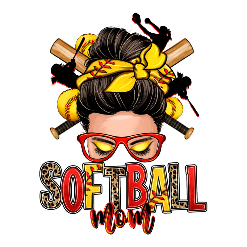 Softball Mom Messy Bun Zipper Hoodie by Zillion Design Studio | Teevron