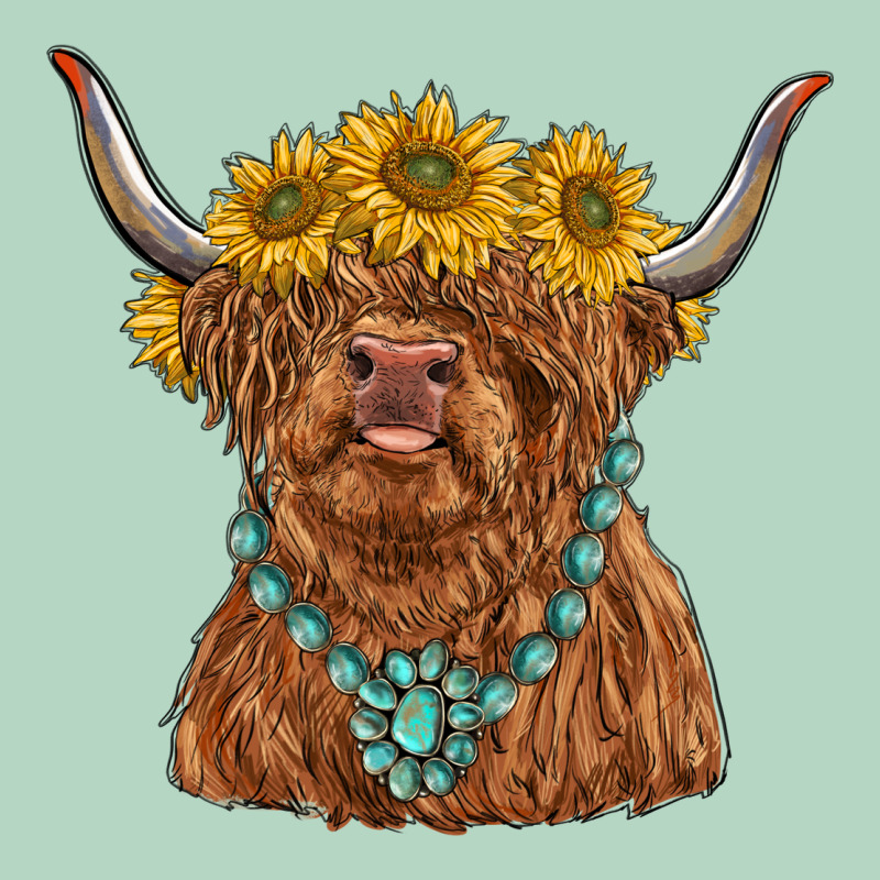 Highland Cow With Sunflower And Gemstone Classic Tee by RanaPortraitStore | Teevron