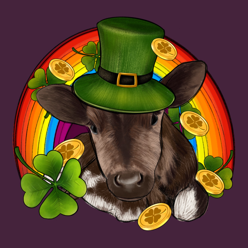 St Patricks Day Baby Cow Shamrock Rainbow Gold Long Sleeve Tee by RanaPortraitStore | Teevron
