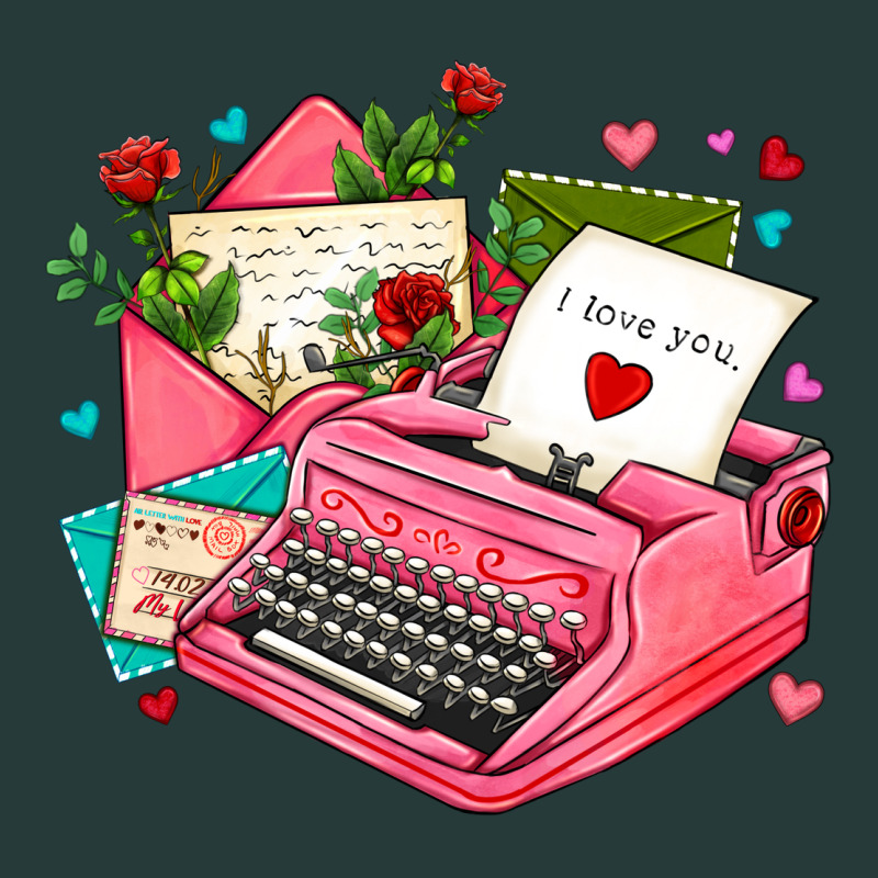 Pink Typewriter And Letters Premium Sweatshirt by AdoDesignShop | Teevron