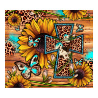 Cross Sunflower Butterfly Heavyweight Hoodie | Teevron