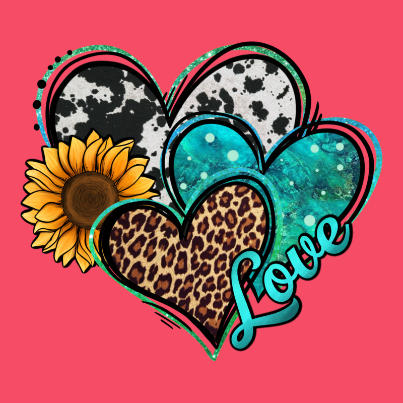 Turquoise Sunflower Hearts Premium Sweatshirt by Jasminsmagicworld | Teevron