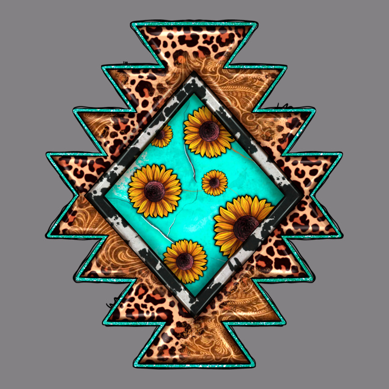 Aztec Leopard Turquoise Sunflower Heavyweight Hoodie by JahusDesignShop | Teevron
