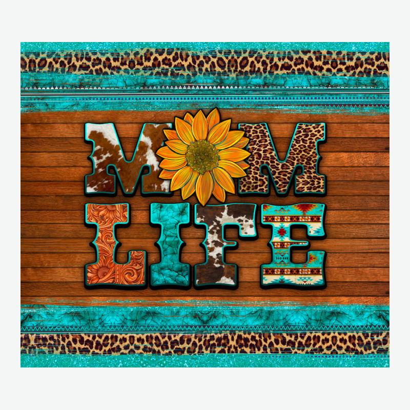 Mom Life Leopard Cowhide Turquoise Aztec Urban Heavy Tee by Artiststas | Teevron