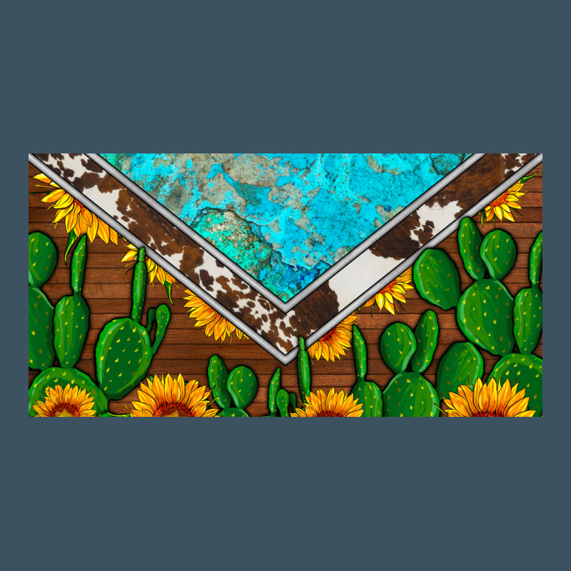 Cactus Sunflower Cowhide And Turquoise License Plate Urban Heavy Tee by Artiststas | Teevron