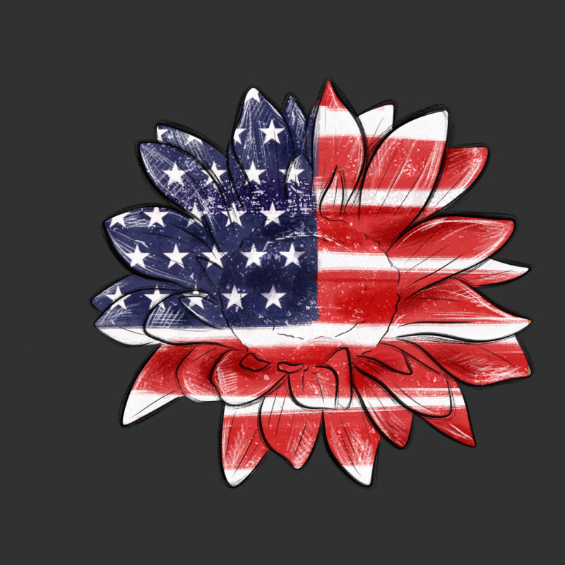 American Flag Sunflower Urban Heavy Tee by MaliasSmallBusiness | Teevron