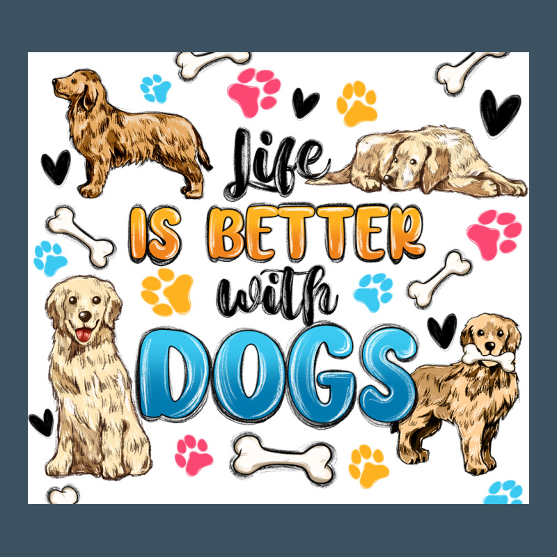 Life Is Better With Dogs Urban Heavy Tee by MaliasSmallBusiness | Teevron