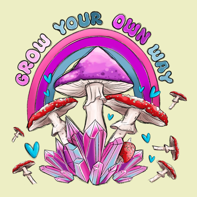 Grow Your Own Way Crystal And Mushroom Urban Hoodie by MaliasSmallBusiness | Teevron