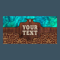Preview Custom Name Turquoise Stone Leopard Bull Skull License Plate Urban Heavy Tee | Teevron