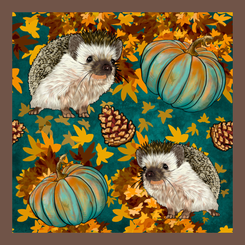 Hedgehog And Pumpkins Seamless Pattern Premium Sweatshirt by BundleAndBundleShop | Teevron