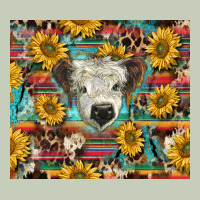 White Scottish Calf And Sunflowers Ladies Tee | Teevron