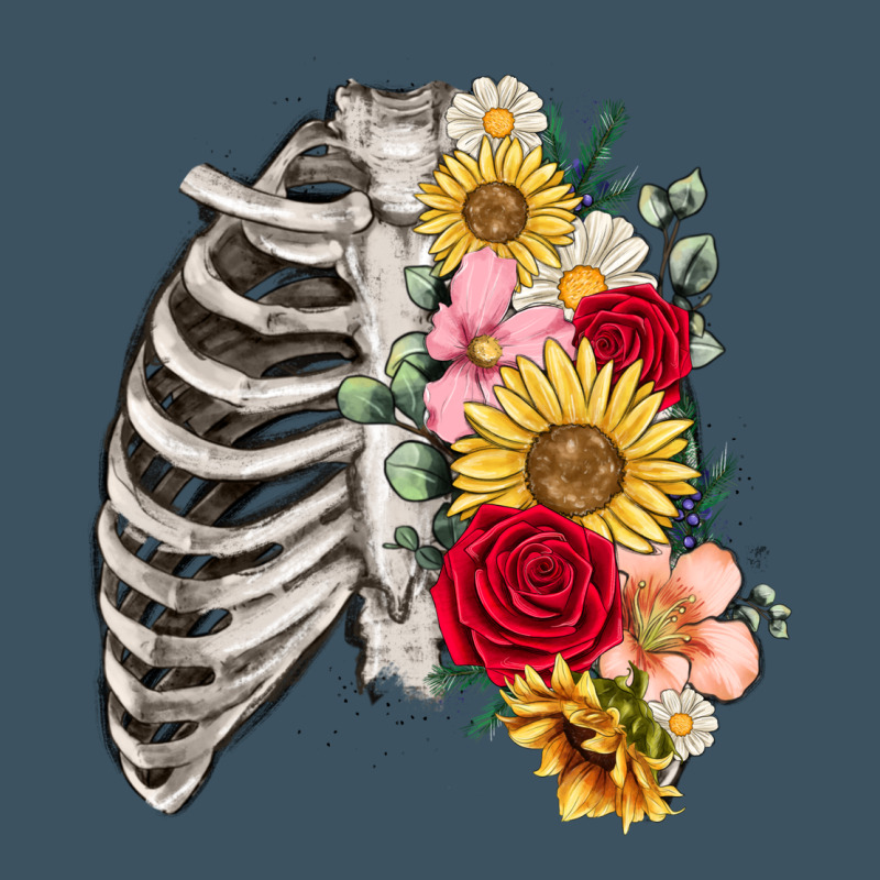 Floral Ribcage Urban Heavy Tee by MaliasSmallBusiness | Teevron