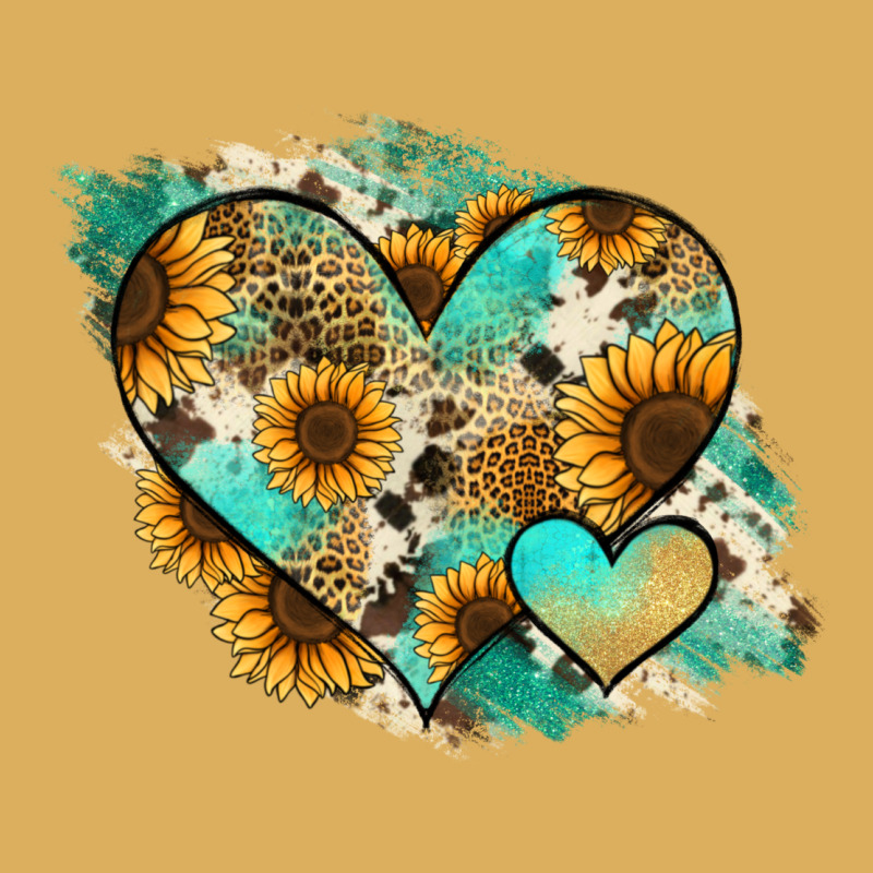 Leopard Sunflower Cowhide Glitter Heart Premium Hoodie by RanaPortraitStore | Teevron