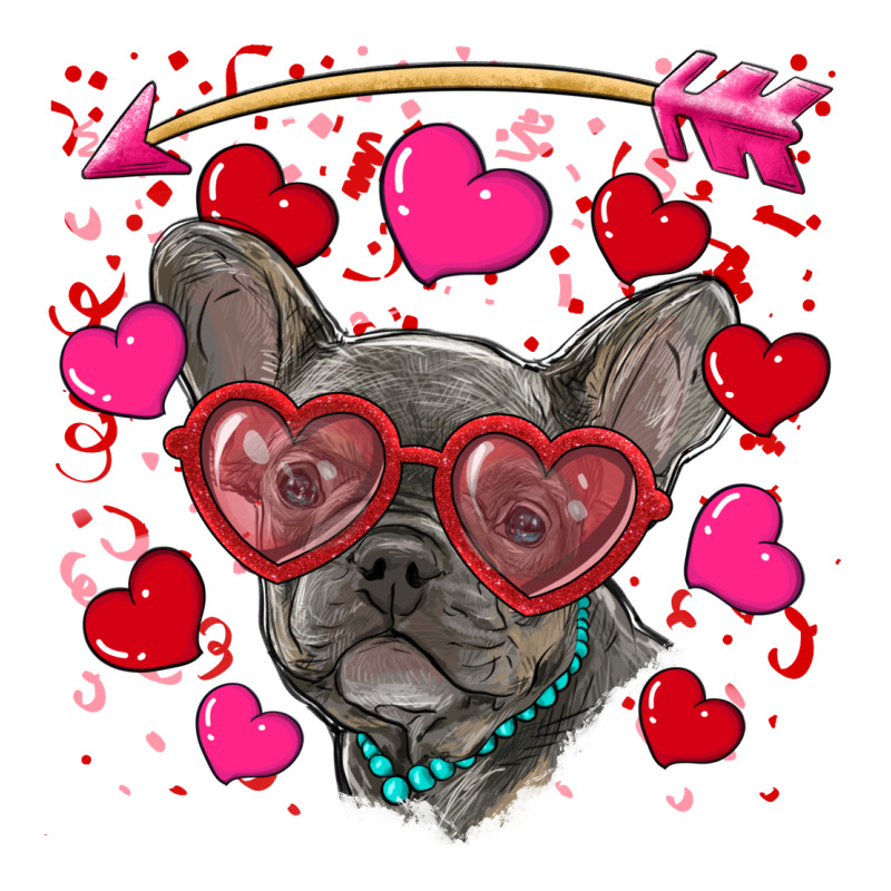Valentine's Day French Bulldog Puppy Long Sleeve Tee by RanaPortraitStore | Teevron